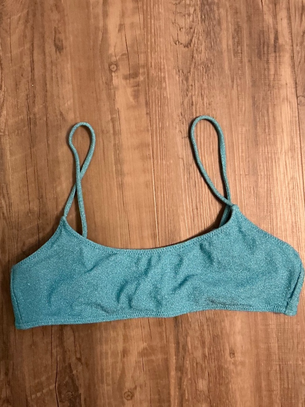 L.A. HEARTS by PACSUN  blue sparkle bikini top, size M